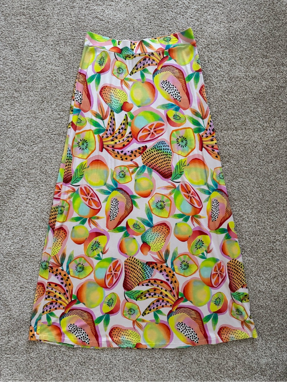 Farm Rio Tropical Fruits Maxi Skirt Anthropologie Size M- Like New - Picture 3 of 6